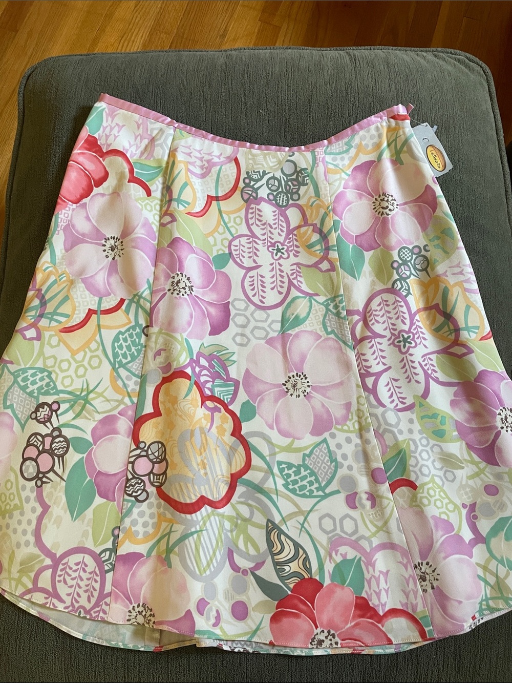Talbots Floral A-Line Skirt in Pink, Red & Mint